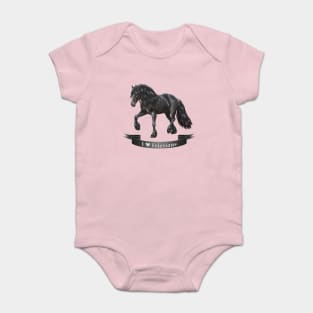 I Love Friesian Horses Baby Bodysuit